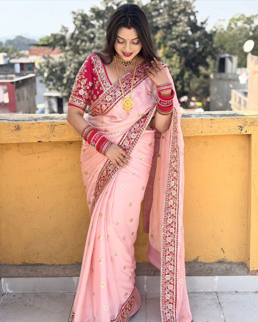 Bollywood Celebrity Sequin Embroidered Saree