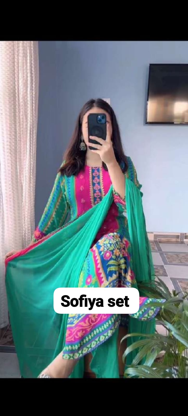 Sofiya Pure Chanderi Silk Suit Set with Dupatta & Pearl Mala