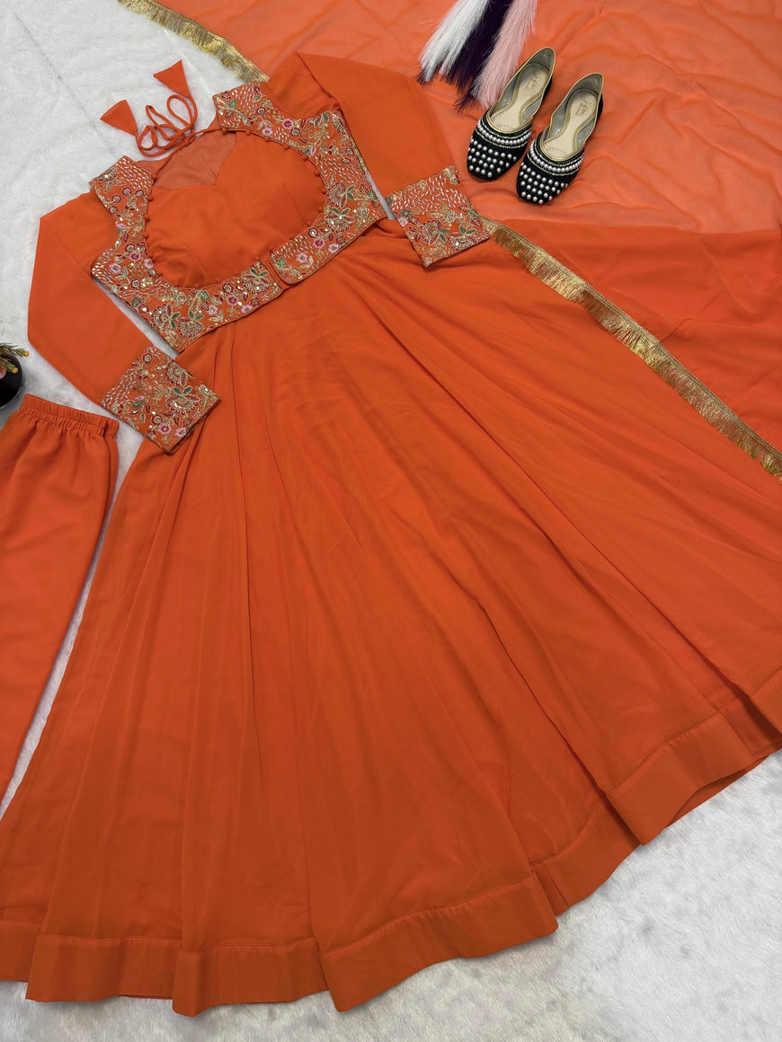 Designer Faux Georgette Maxi Anarkali Suit