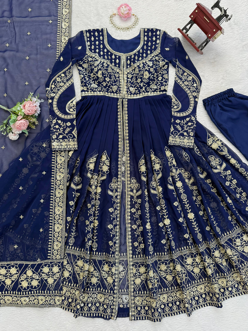 Designer Faux Georgette Anarkali Set with Dupatta