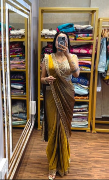 Ready to Wear Embroidery Sequence Work Saree with Blouse