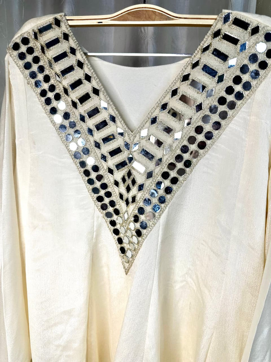 Designer Chinon Silk Peplum Dress with Gharara & Dupatta