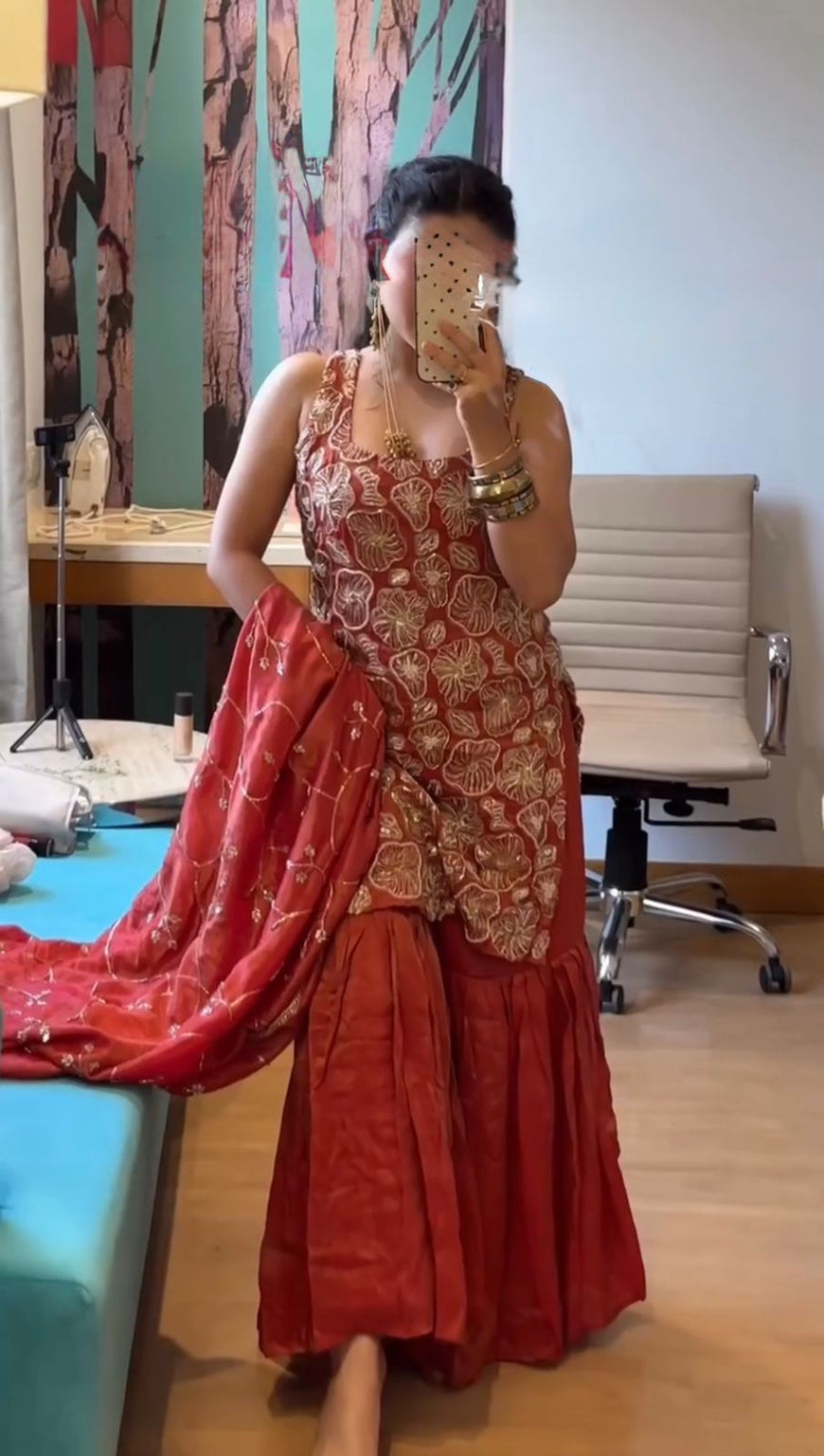 Premium 3-Piece Simmer Silk Set with Thread & Sequence Work