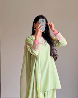 Designer Party Wear Top with Farshi Salwar Set