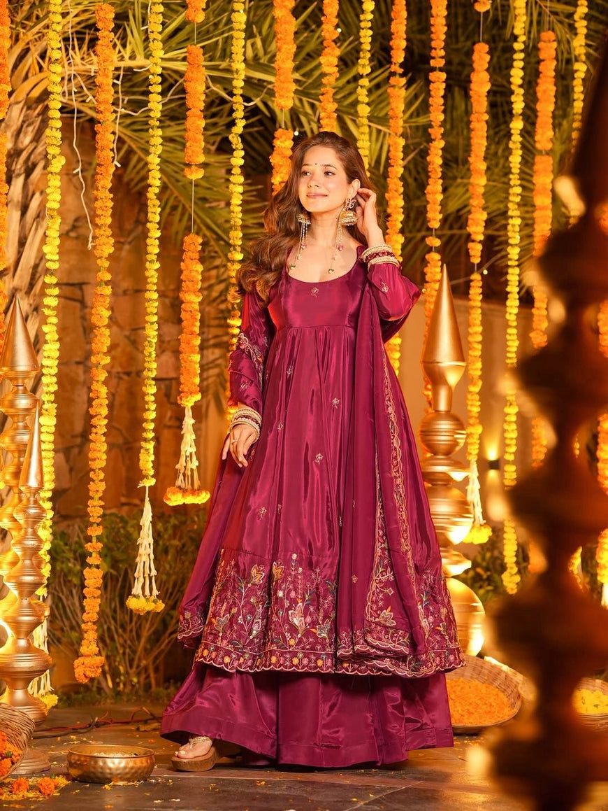Designer Anarkali with Plazoo Set