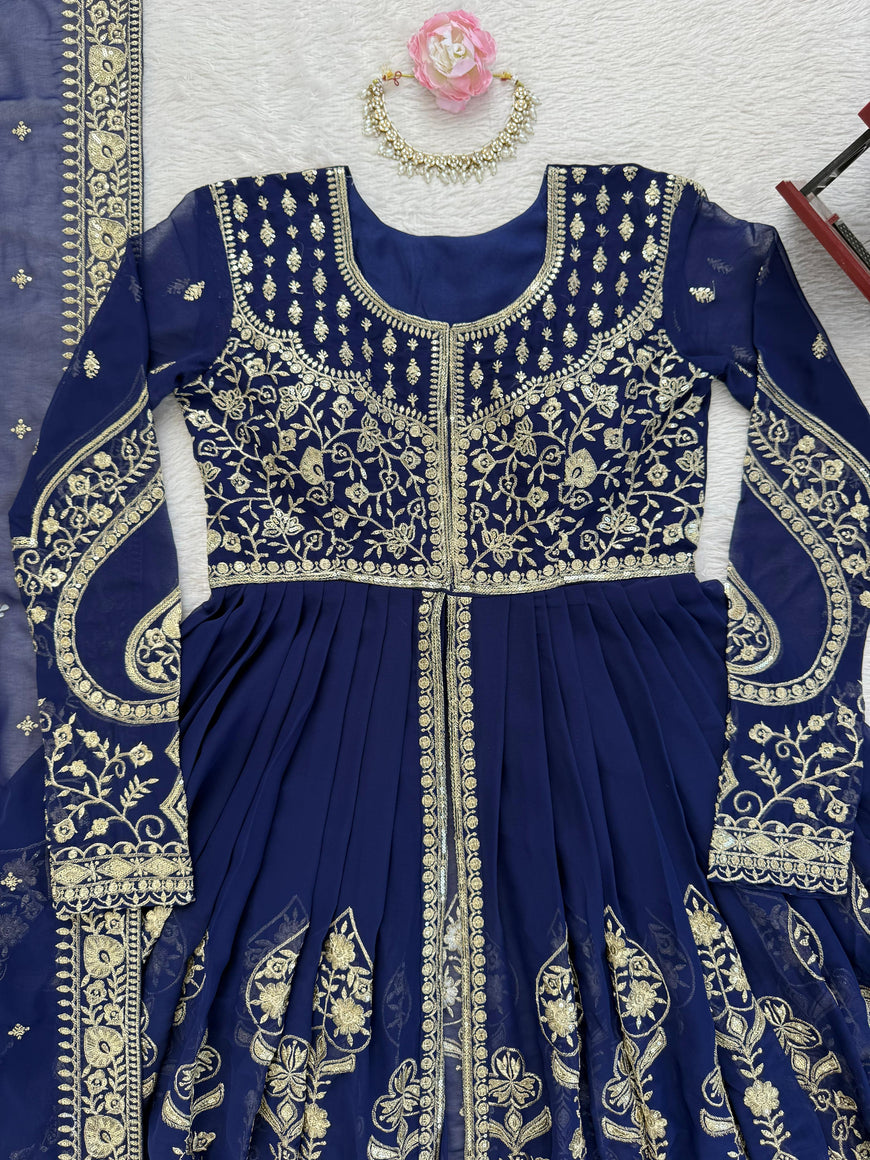 Designer Faux Georgette Anarkali Set with Dupatta