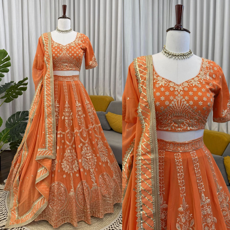 Premium Faux Georgette Designer Lehenga Choli Set