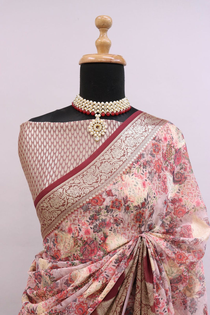 Dhruvini Pure Weaving Georgette Silk Saree