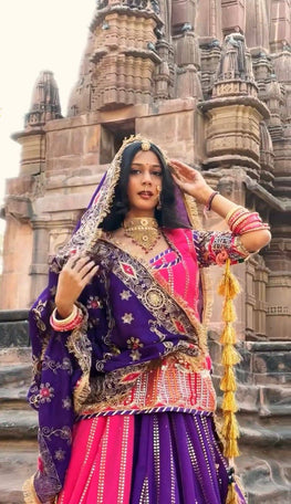 Darbari Poshak Fox Georgette Embroidered Lehenga Set